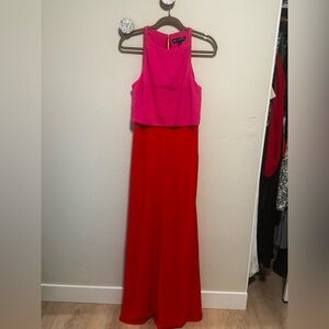 Jill Stuart Vibrant Pink and Red Maxi Dress